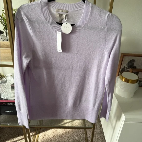 J. Crew Cashmere Lavender Crewneck Sweater NWT - Picture 5 of 6